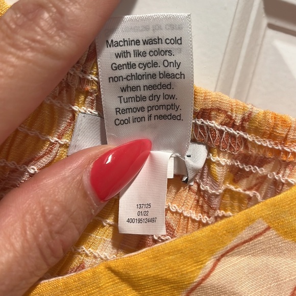 Sweetheart Puff Sleeve corset Top NWOT NINE WEST smocked floral Large L - Picture 6 of 10